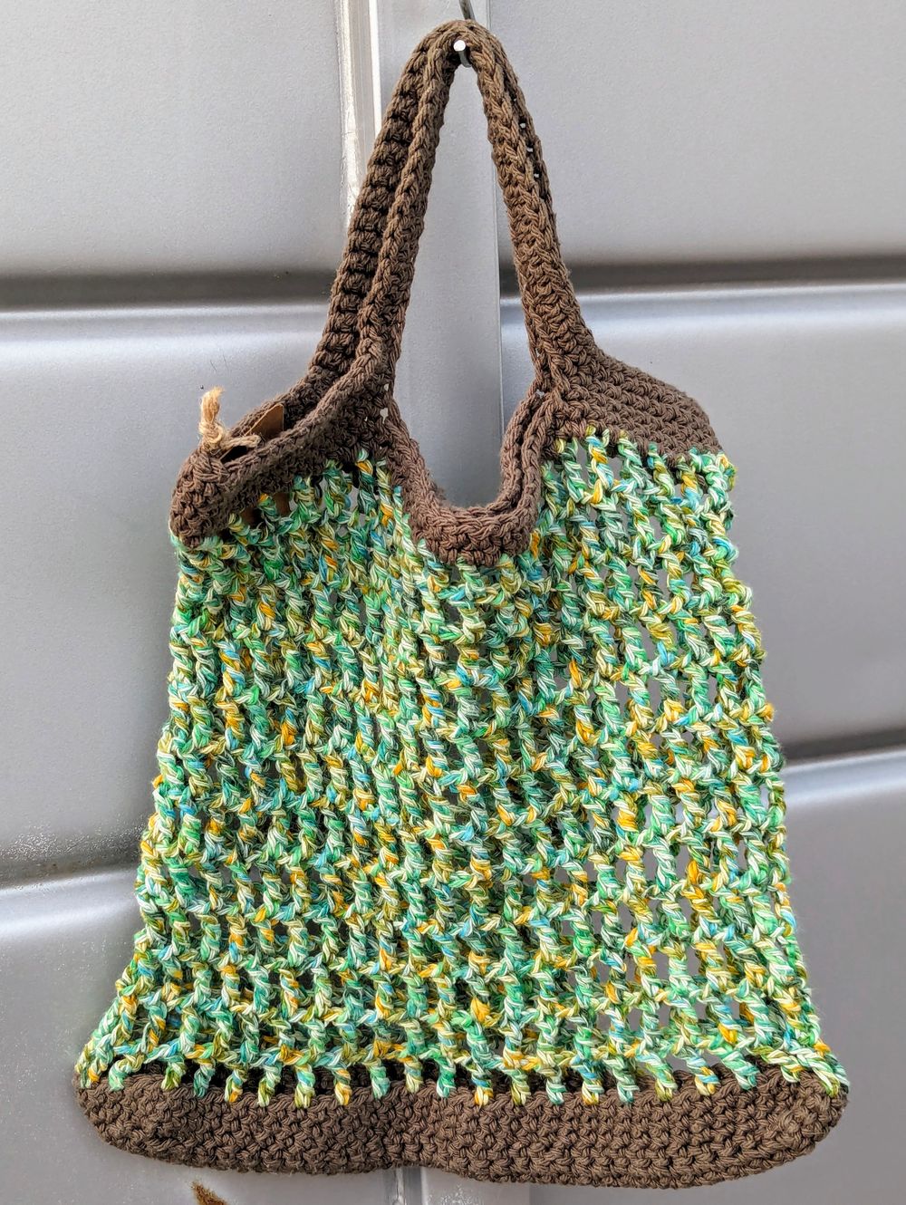 Earth-Toned Eco-Friendly Crochet Market Bag