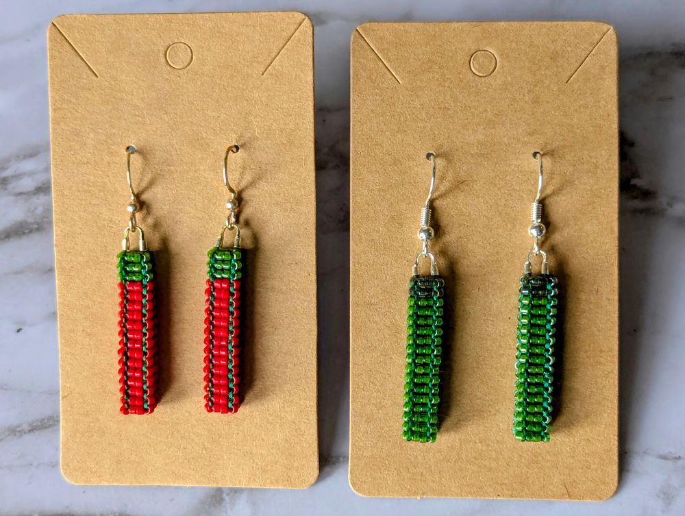Festive New Mexico Chile Beaded Earrings