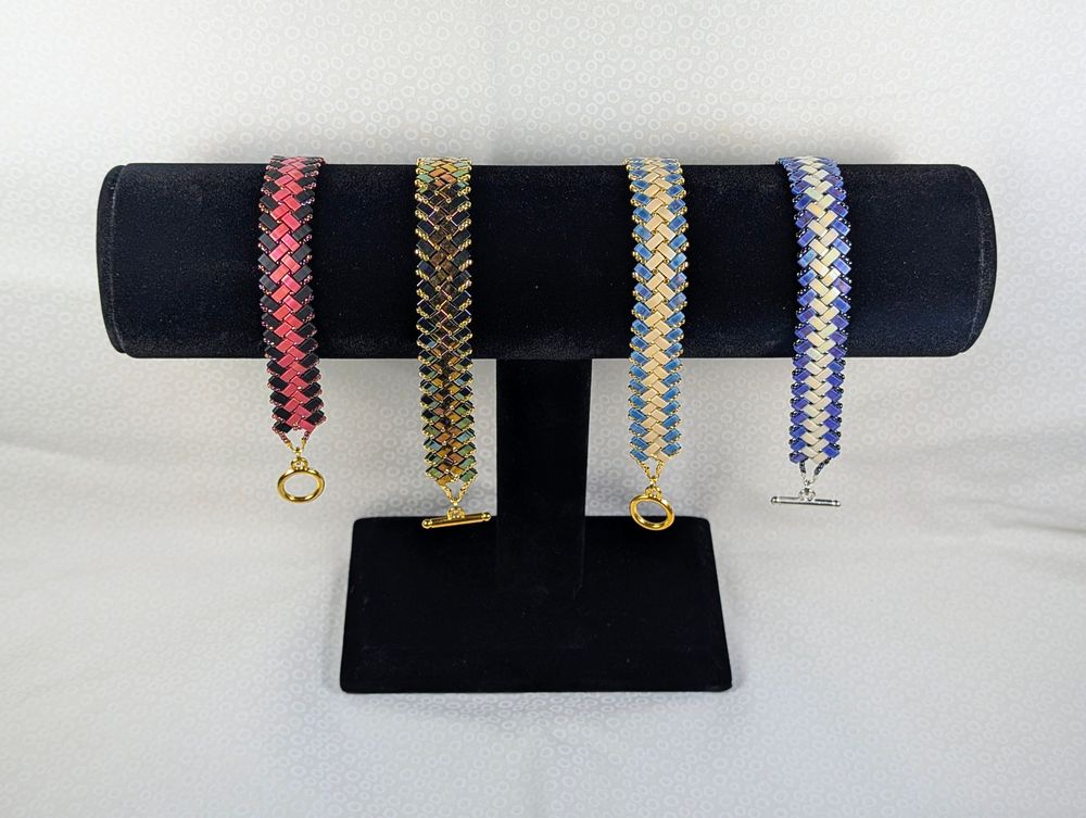 Classy and Fun Herringbone Beaded Bracelets