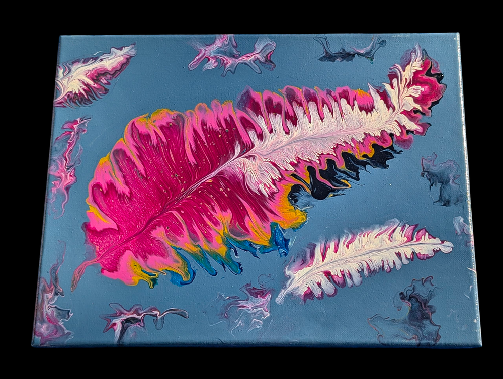 Frantic Feathers (Fluid Art Painting)