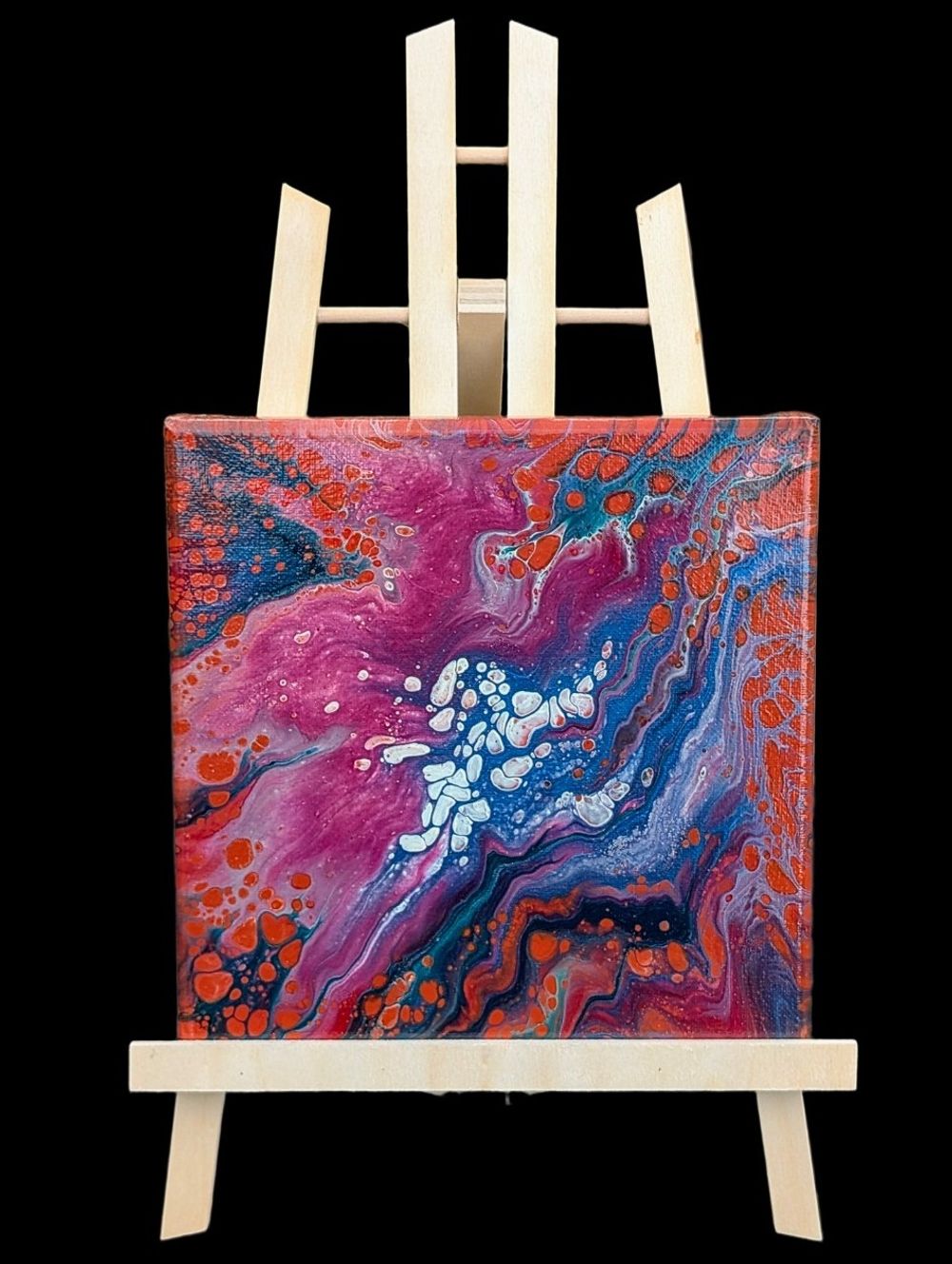 Orange Illusion (Glittery 8x8 Abstract Painting)