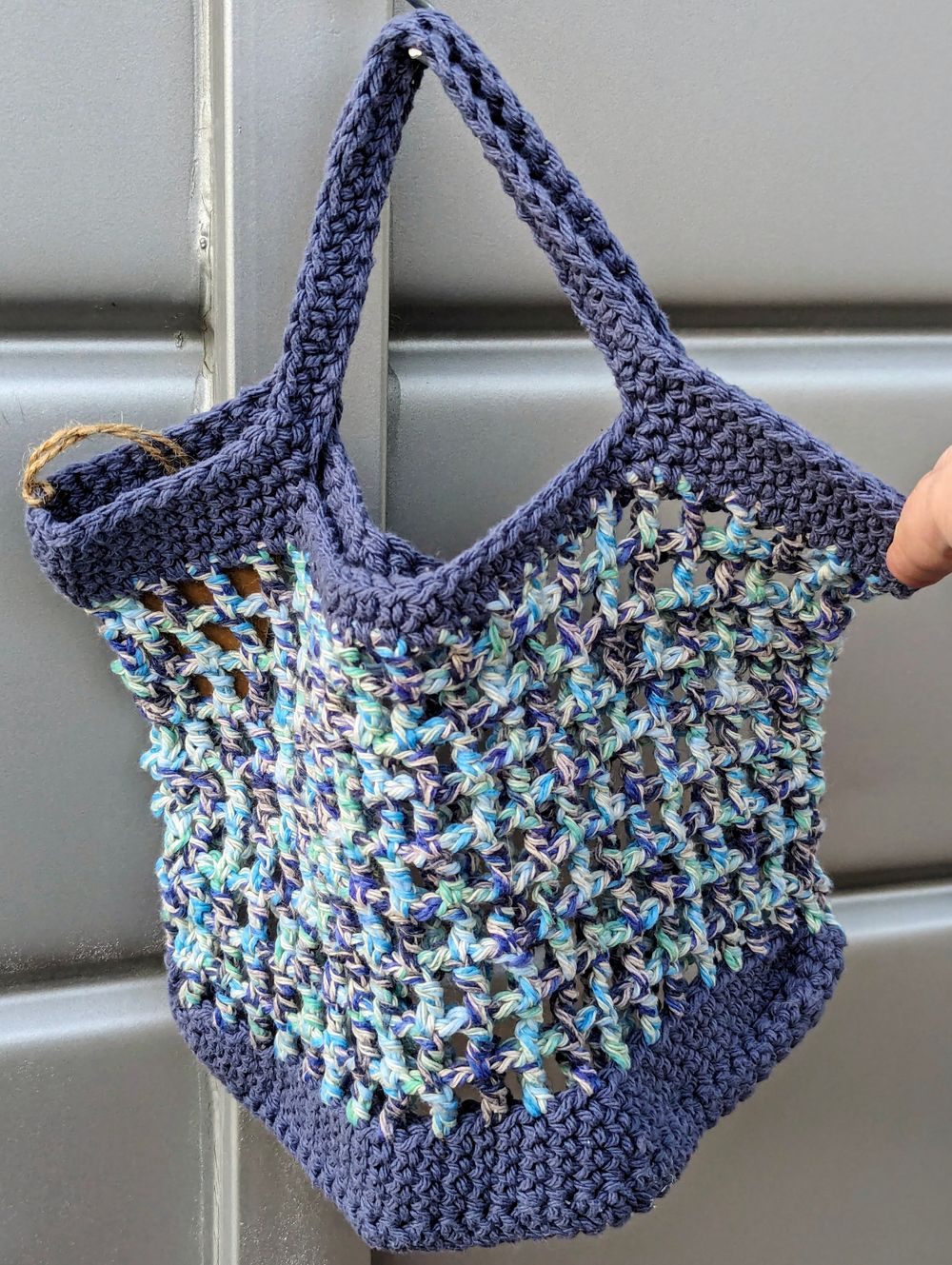 Cool-Toned Eco-Friendly Crochet Market Bag